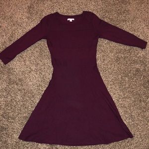 NY & CO burgundy sweater dress